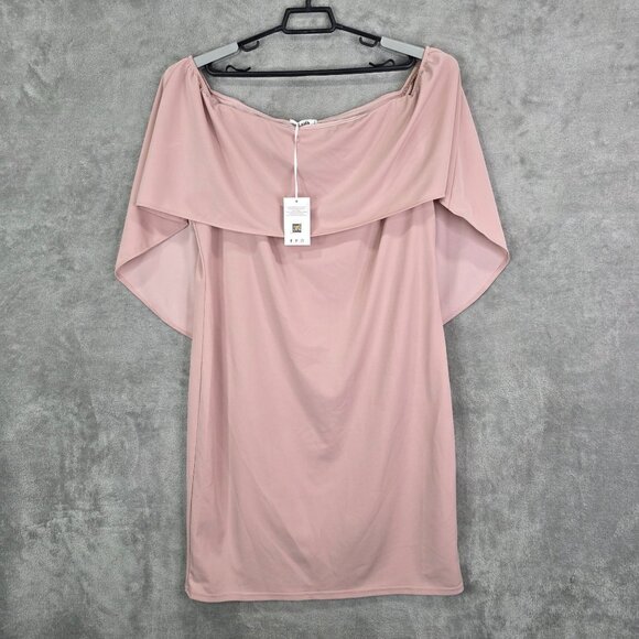 Womens Grace Karin Off Shoulder Pink Cape Dress Polyester Spandex Blend Size 3XL - Picture 2 of 8